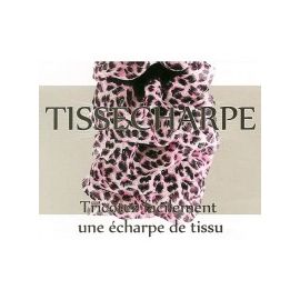 Pelote écharpe de tissu style léopard rose et noir