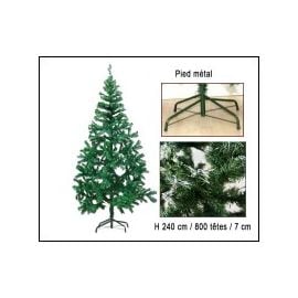 Sapin artificiel vert neige 240cm 800 têtes