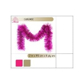 Guirlande de noel boa fuchsia/or