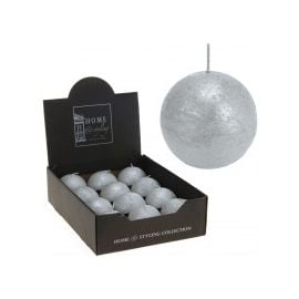 Bougie mariage boule Argent 6cm x 10 pièces