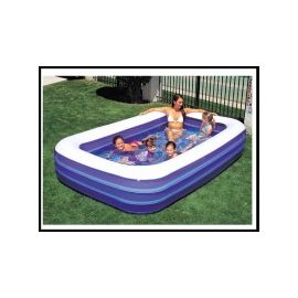 Piscine rectangulaire 3 boudins bleu de luxe 305X183X56 cm