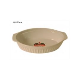 Plat à four ovale blanc 38X24cm