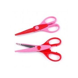 Ciseaux cranteurs x2 rose rouge