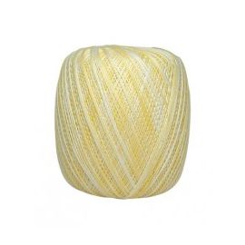 Fil de coton mercerisé Multi 8 Jaune Blanc