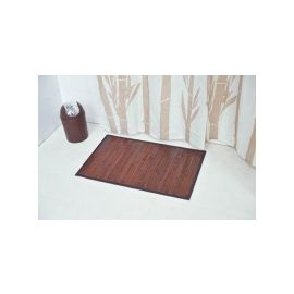 Tapis bambou grandes lattes marron wengé