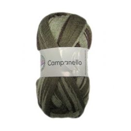 1 Pelote de fil à tricoter Campanello Marron Vert de gris