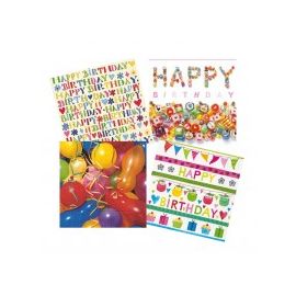 Lot de 12 serviettes Anniversaire