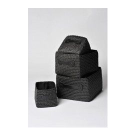 Set de 4 paniers rectangulaires Noir
