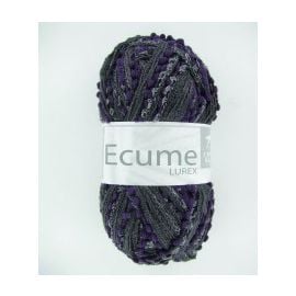 Fil à tricoter Cheval Blanc Ecume Prune Lurex