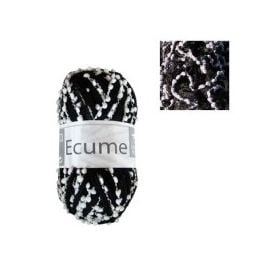 Fil à tricoter Cheval Blanc Ecume Noir Blanc Lurex