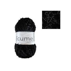 Fil à tricoter Cheval Blanc Ecume Noir Lurex