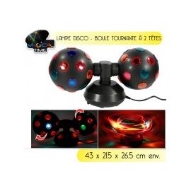 Lampe disco 2 boules tournante sur 2 pieds