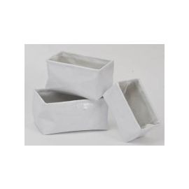 Set de 3 paniers rectangulaire PVC Blanc