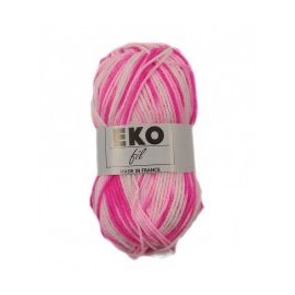 pelote de fil à tricoter Eko Fil Rose Blanc