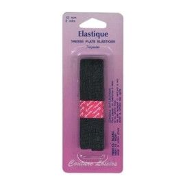 Élastique 12mm tissé souple noir 2m