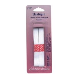 Élastique 12mm tissé souple blanc 2m