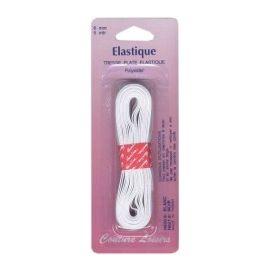 Élastique 6mm tissé souple blanc 5m