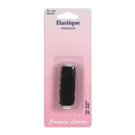 Elastique fronceur noir 20m