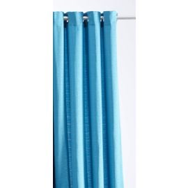 Rideau Jacquard Paille de Riz Turquoise