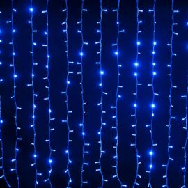 Rideau lumineux de Noel 180 LED Bleu Clignotant 