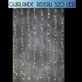 Rideau lumineux De Noel 320 LED Effet Goutte d'eau