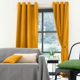 Rideau Oeillets pas cher Jaune 140x260cm