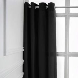 Rideau Oeillets pas cher Noir 140x260cm