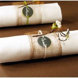 Rond de serviette bracelet ardoise Blanc