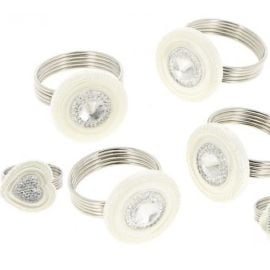 Rond de serviette mariage Bijoux x 4 pièces