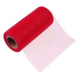 Rouleau de tulle 15cm Rouge