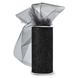 Rouleau de tulle pailleté 15cm Noir