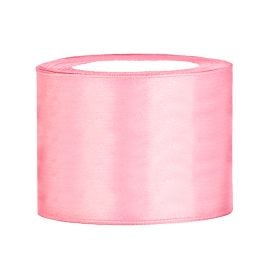 Ruban Baptême Rose en satin large 50 mm x 25 mètres