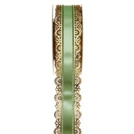 Ruban charlotte dentelle Vert 50mm