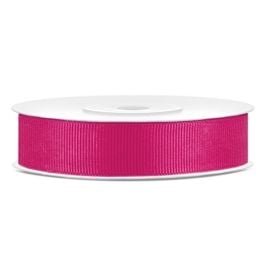Ruban en bobine gros grain Fuchsia 15 mm
