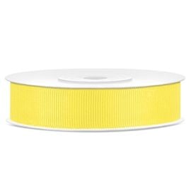 Ruban en bobine gros grain Jaune 15 mm