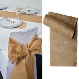 Ruban jute 20cm pour noeuds de chaise mariage