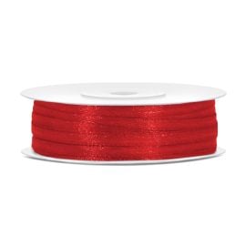 Ruban mariage satin 3mm Rouge