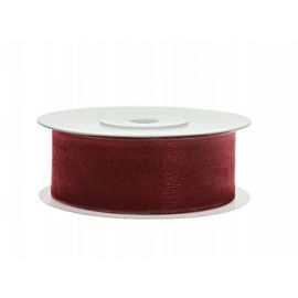 Ruban Organdi 25 mm Bordeaux