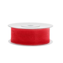 Ruban Organdi 25 mm Rouge