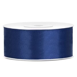 Ruban satin 25 mm Bleu marine