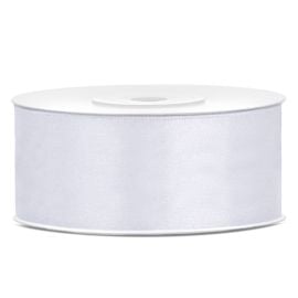 Ruban satin en bobine blanc 20 mm pas cher - Tissus Price