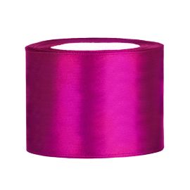 Ruban satin large Fuchsia 50 mm Uni de 25 mètres - decoration fetes pas cher - Badaboum.fr