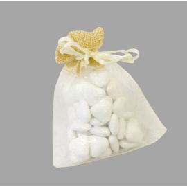 Sac a dragees Organza filament Doré