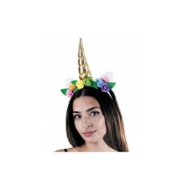 Serre Tête Licorne Dorée à Fleurs