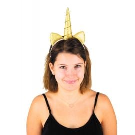 Serre Tête Licorne Pailleté Or