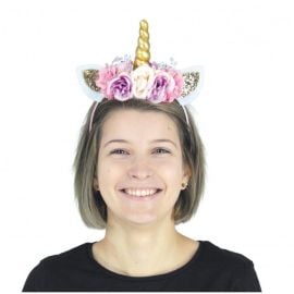 Serre tête Licorne Paillette à Fleurs
