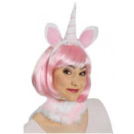 serre-tête - licorne - rose et blanc
