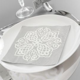 Serviette de table en papier Oriental Argent