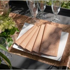 Serviette en papier Airlaid Pois Rose gold