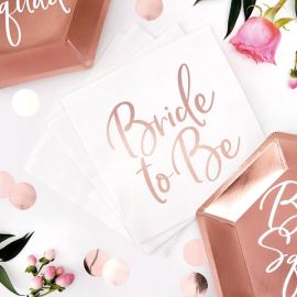 Serviette en papier Bride to Be Rose gold